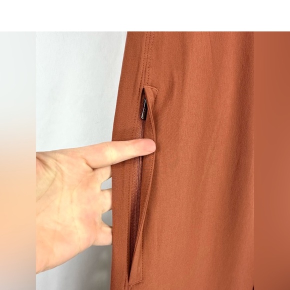 Athleta Women’s Passenger Wide Leg Jumpsuit with Ppckets- Rust Orange - Picture 4 of 11